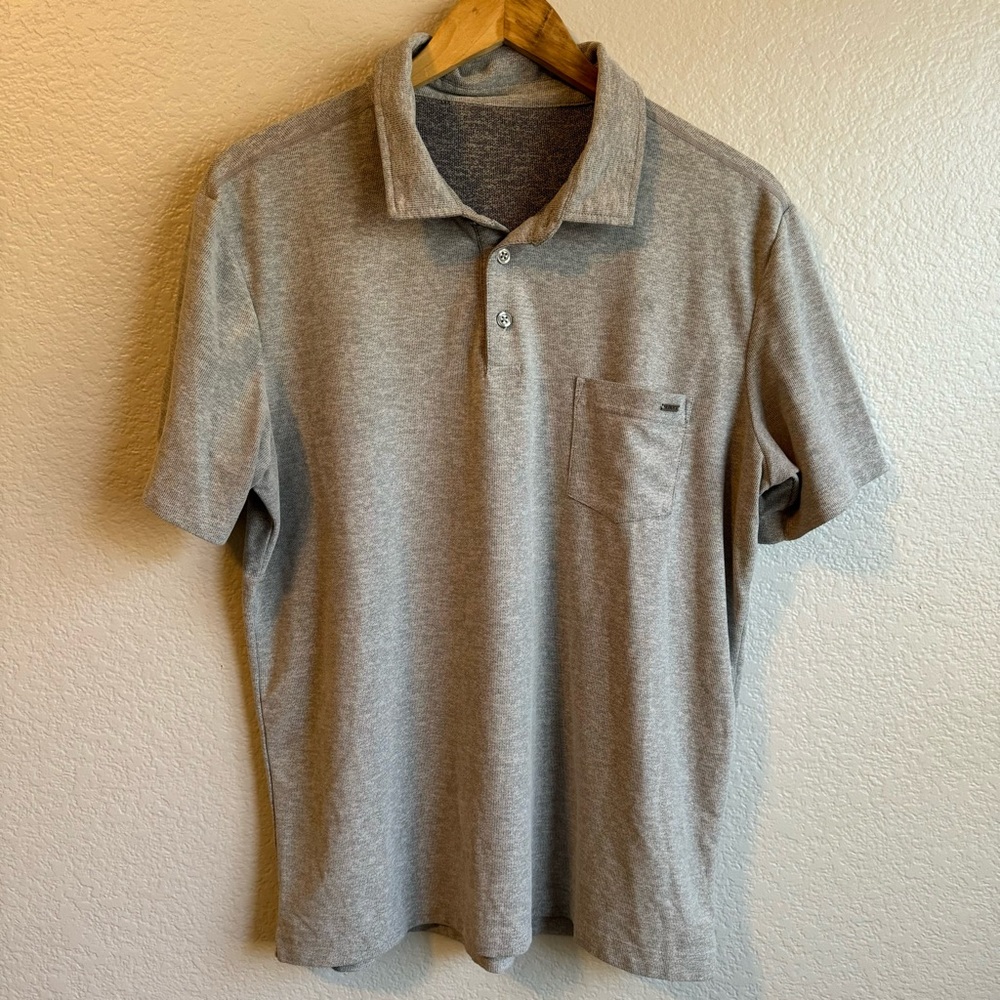 Men’s Vuori Light Gray Short Sleeve Polo Shirt Size Large Casual Performance